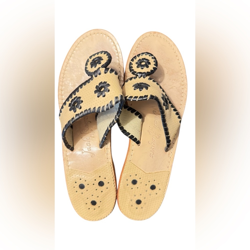 JACK ROGERS

MARINA THONG SANDAL CAMEL LEATHER  - Size 8 - Picture 2 of 5
